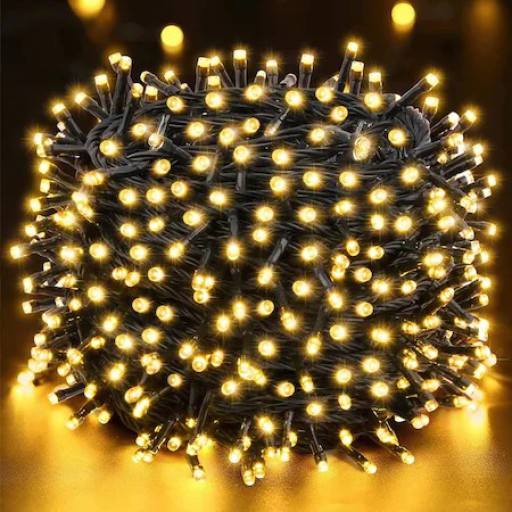 Meleg fényű karácsonyfa-fényfüzér 200 LED 16 m